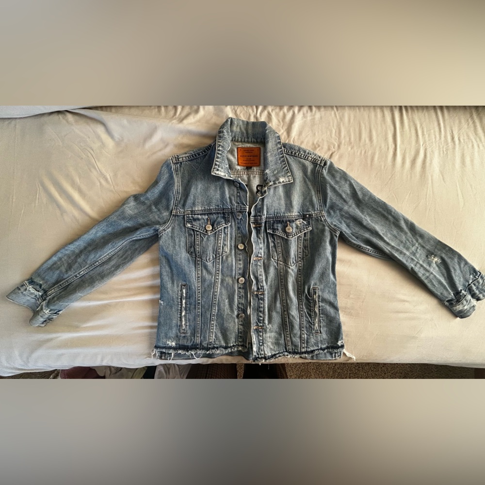 Lucky Brand Distressed Blue Jean Jacket